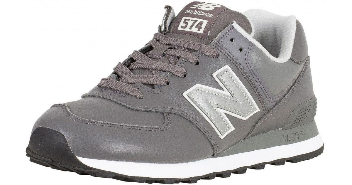 New Balance Grey 574 Leather Trainers 