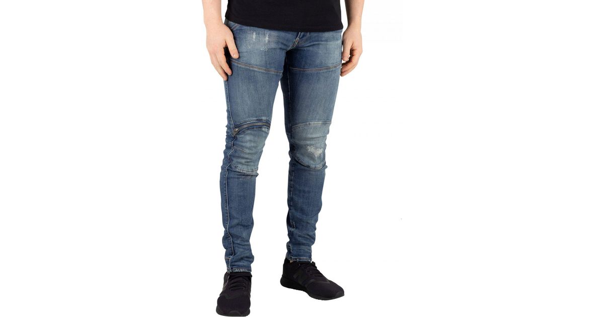 G-Star RAW Dark Aged Antic Restored 5620 3d Zip Knee Skinny Jeans in Blue  for Men | Lyst Canada