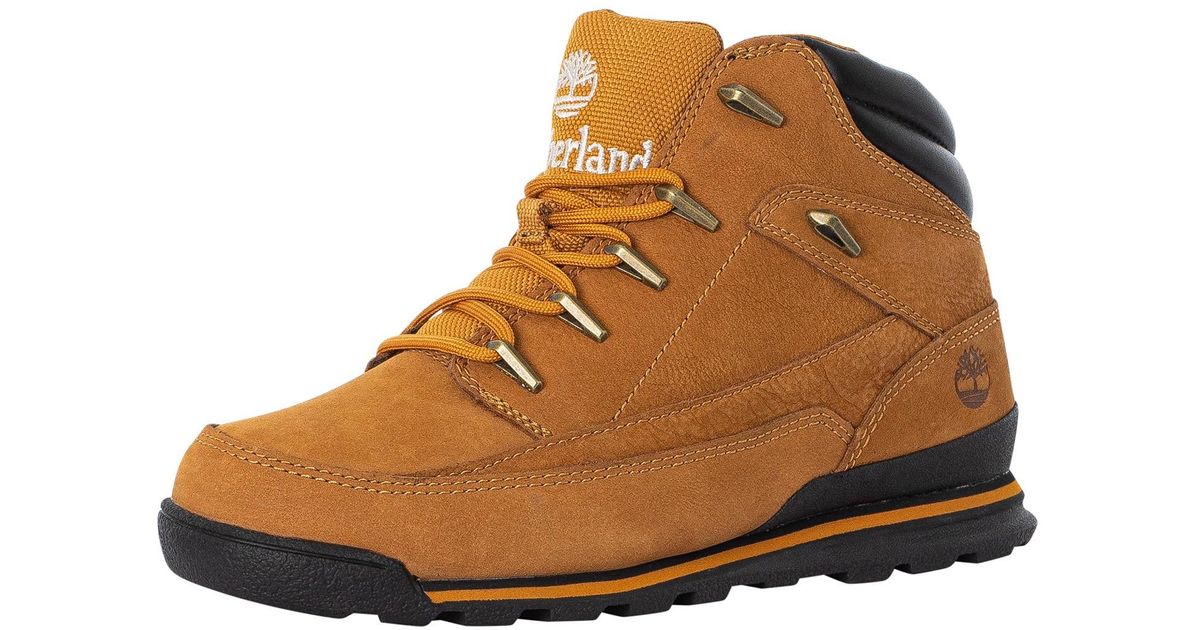 Timberland Euro Rock Mid Hiker Boots in Brown for Men | Lyst