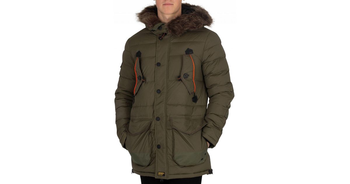 Superdry Fur Khaki Chinook Parka Jacket for Men - Lyst
