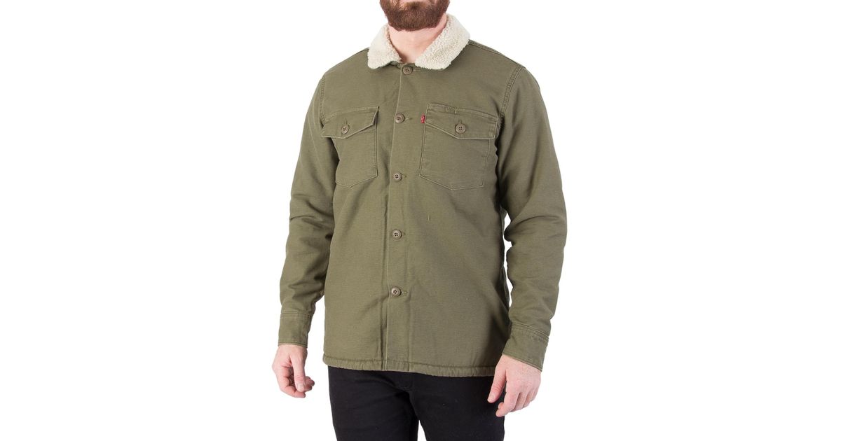 Olive Night Military Sherpa Jacket 