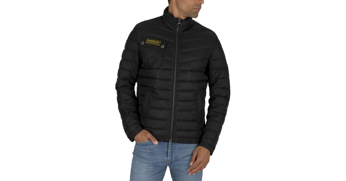 Barbour Chain International Baffle Puffa Jacket in Black/Black (Black