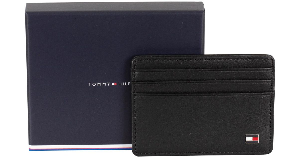 Tommy Hilfiger Leather Eton Card Holder in Black for Men Lyst