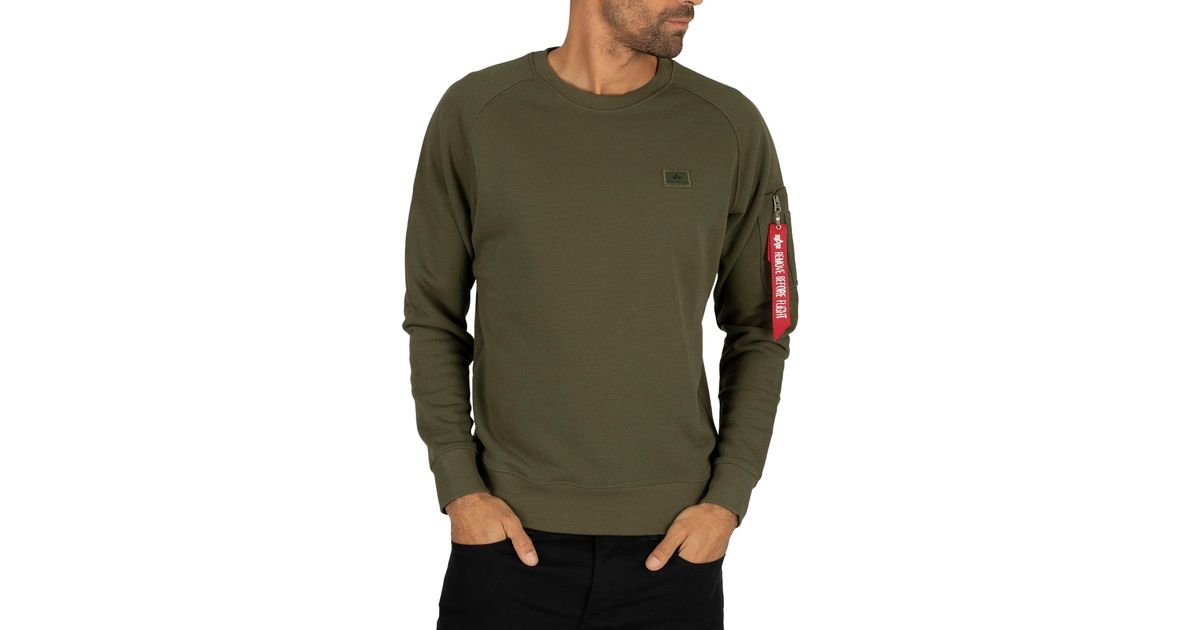Alpha Industries X-fit Sweatshirt in Dark Green (Green) for Men - Lyst