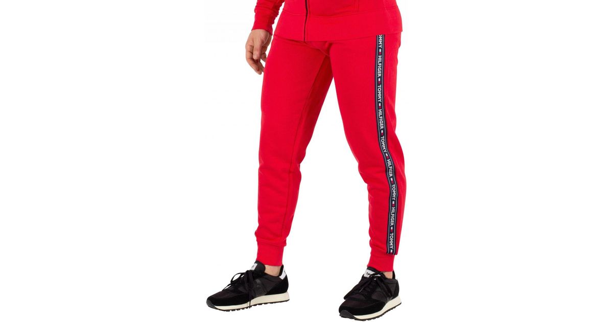 red tommy hilfiger joggers