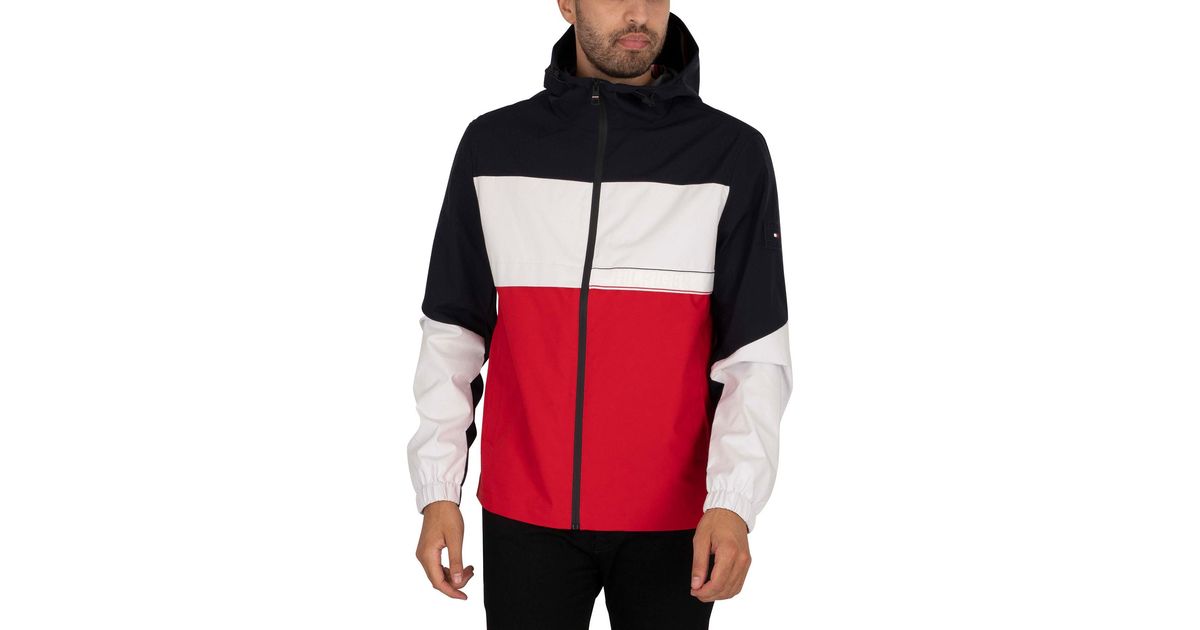 Tommy Hilfiger Synthetic Tech Global Block Jacket in Red for Men | Lyst