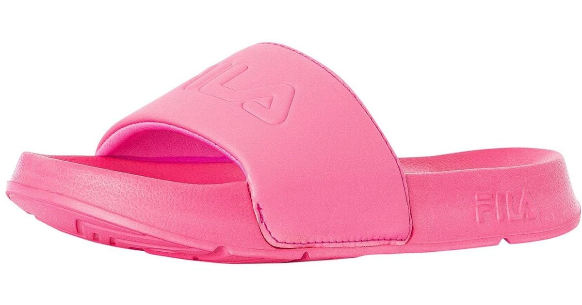 Fila Outline Logo Sliders in Pink for Men | Lyst UK