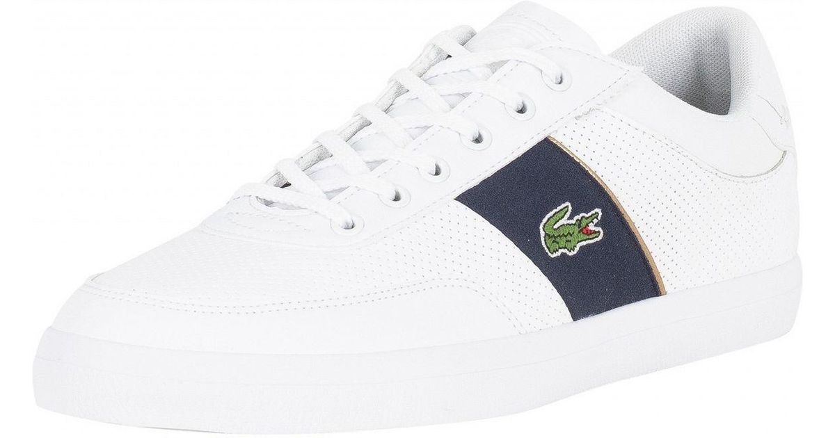 lacoste court master trainers white