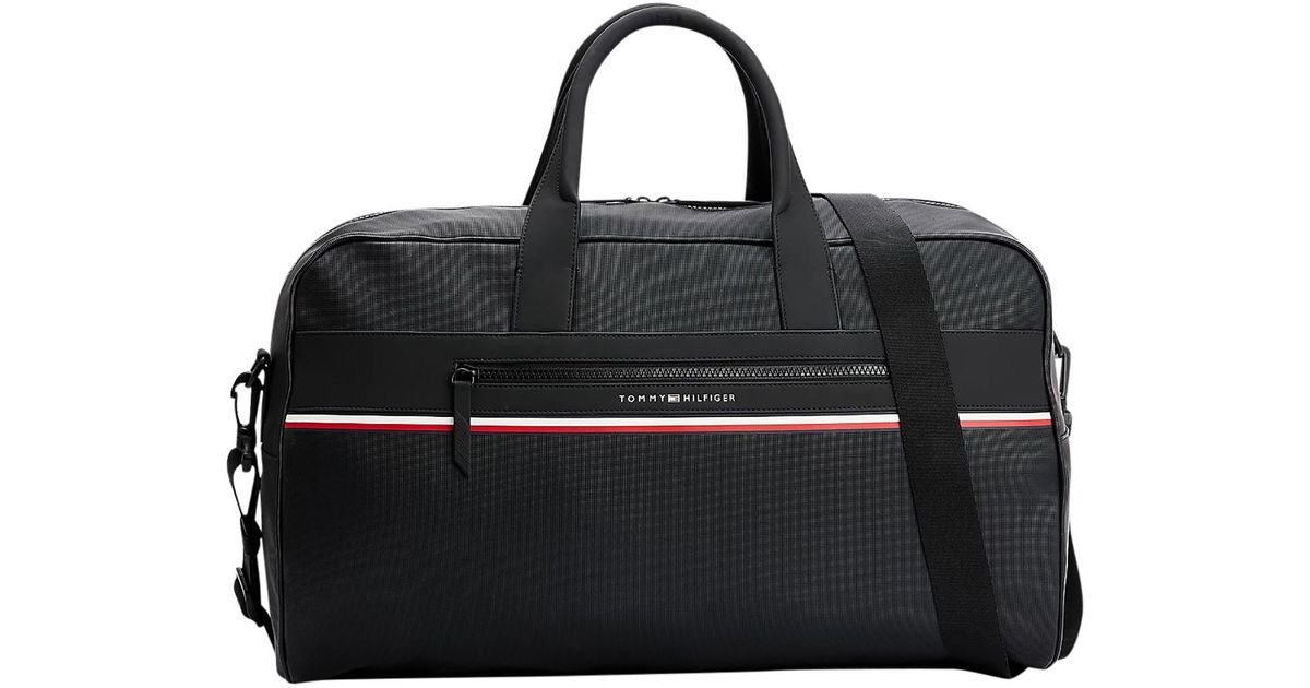 Tommy Hilfiger Stripe Duffle Bag in Black for Men Lyst