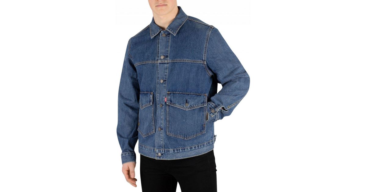 Levi's Levis Men's Patch Pocket Trucker Jacket, Blue Men's Denim Jacket In  Blue for Men | Lyst Canada