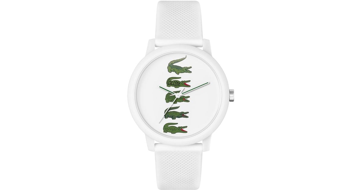 Lacoste 12.12 Croc Watch in White for Men Lyst Canada