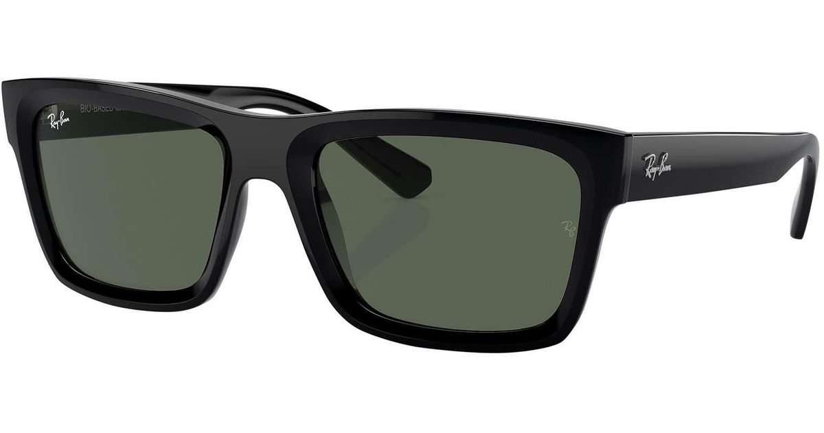 Ray-Ban Warren Bio Based Rectangle Sunglasses in Black for Men | Lyst