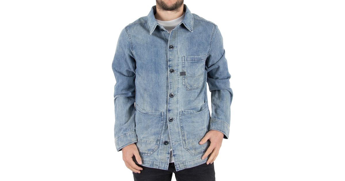 G-Star RAW Light Vintage Aged Blake Denim Overshirt in Blue for Men | Lyst  Canada