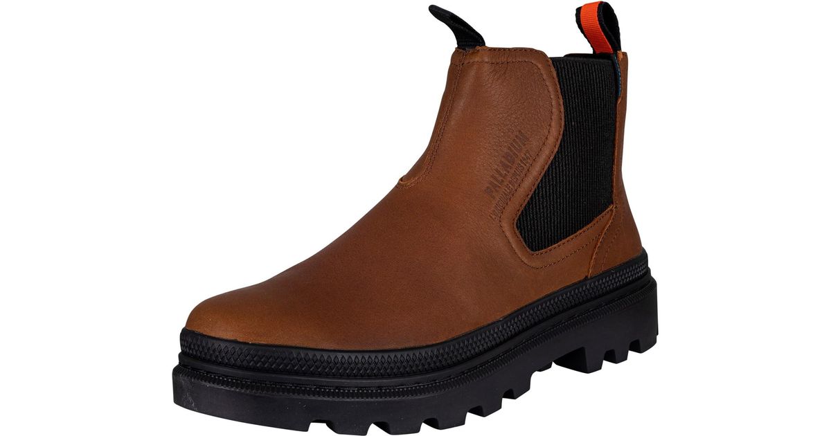Palladium Pallatrooper Waterproof Leather Chelsea Boots in Brown for ...