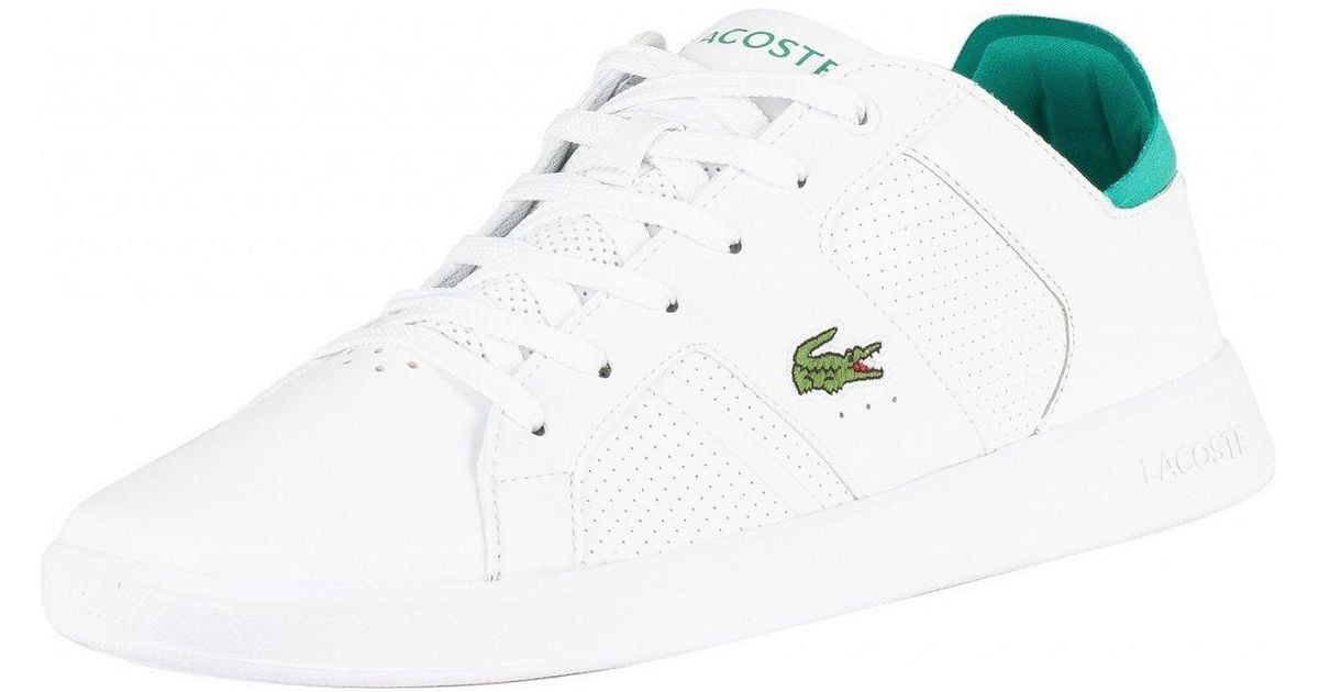 White Lacoste Mens Novas 219 1 SMA Leather Trainers