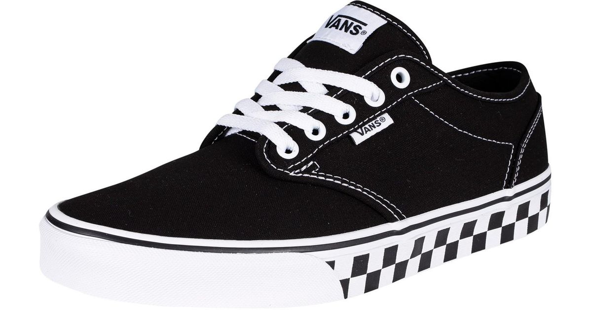 Vans Lace Atwood Checker Sidewall Trainers in Black for Men | Lyst