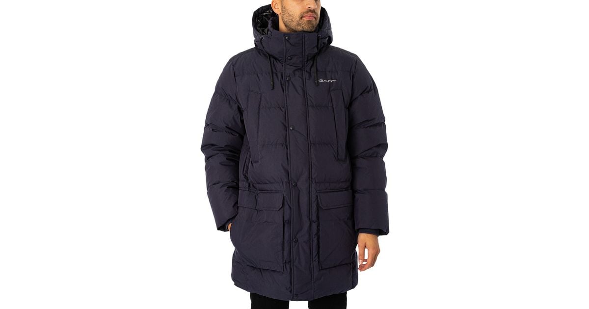 GANT Long Alta Down Jacket in Blue for Men Lyst UK