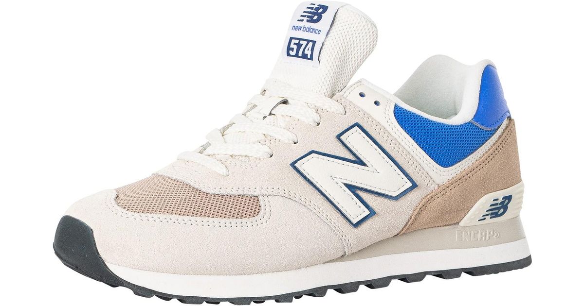 New Balance 574 Trainers in White for Men | Lyst