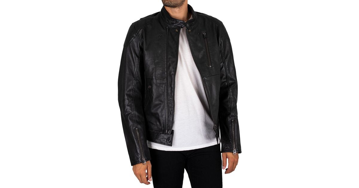 G-Star RAW Rider Leather Jacket in Black for Men | Lyst
