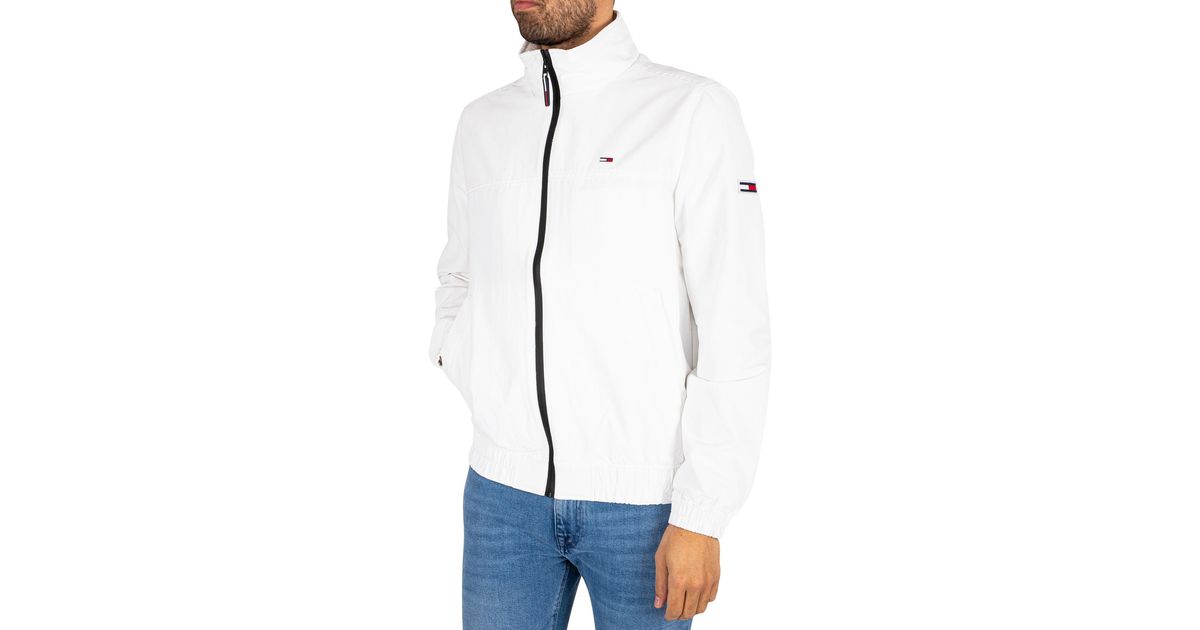 Tommy Hilfiger Denim Seasonal Bomber Jacket in White for Men | Lyst