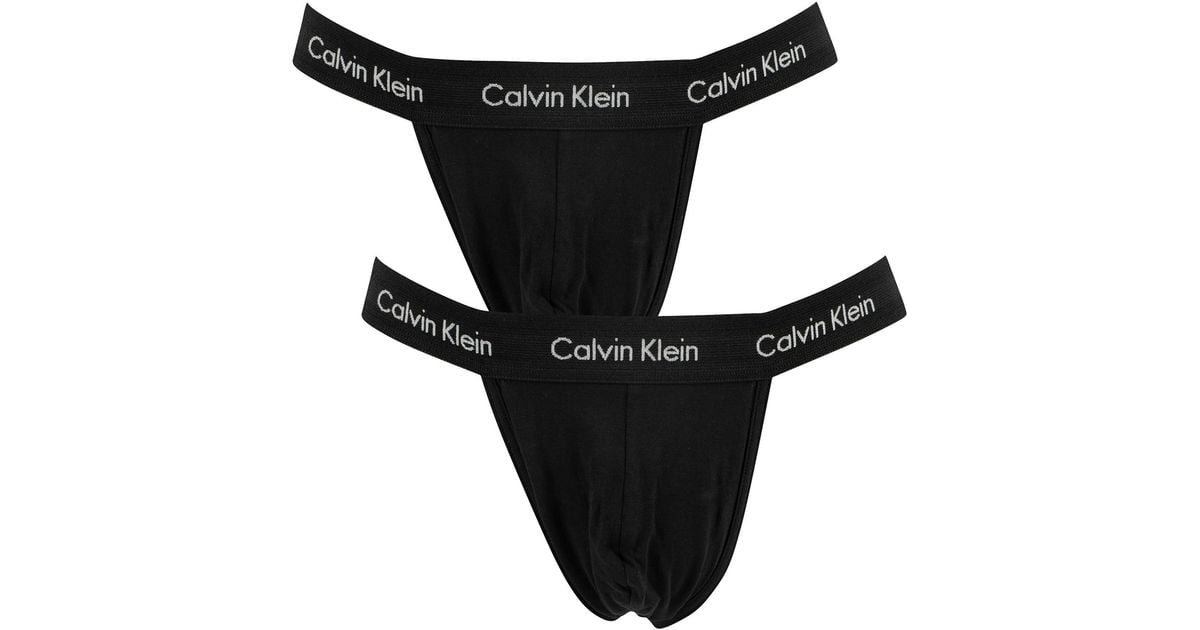 Calvin Klein 2 Pack Thongs in Black for Men | Lyst Canada
