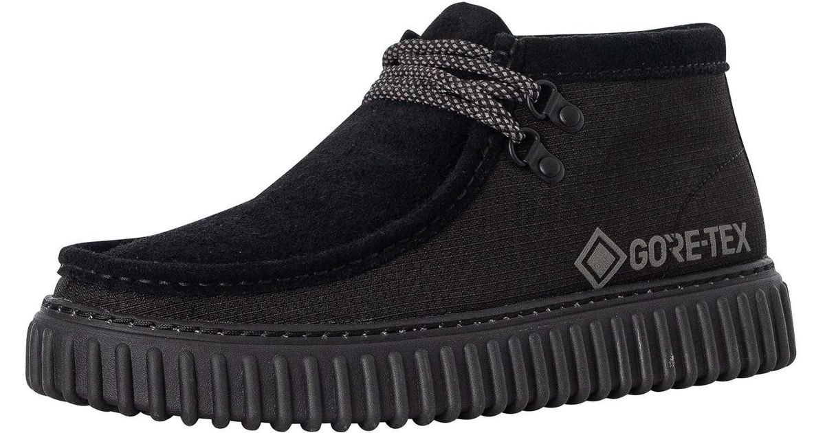 Clarks Torhill Hi Gore Tex Trainers in Black for Men | Lyst Canada