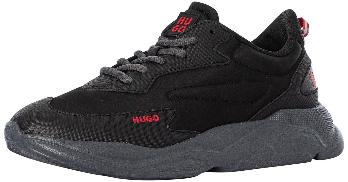 HUGO Leon Running Trainers in Black for Men Lyst Canada