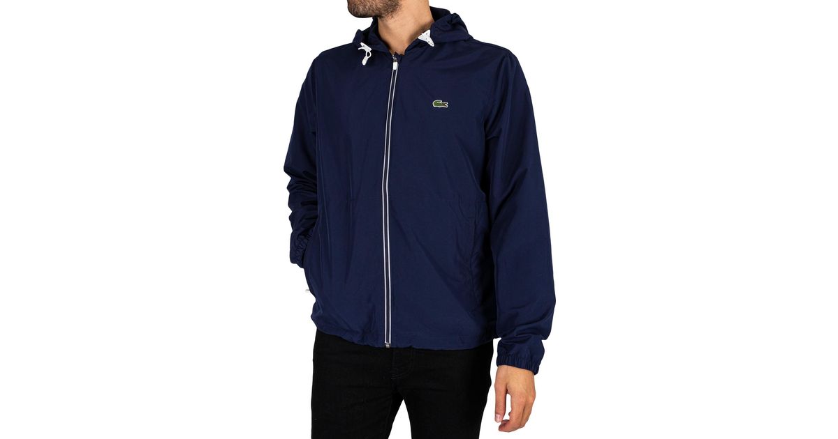 Lacoste Logo Lightweight Jacket in Blue for Men | Lyst