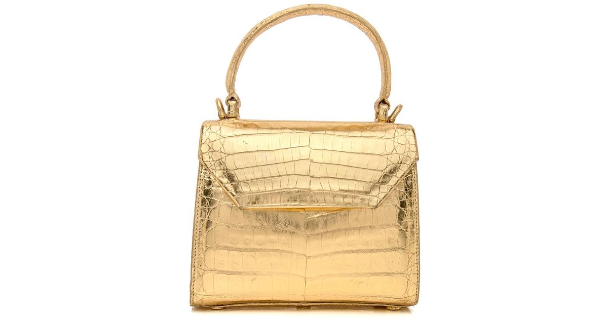 gold croc bag