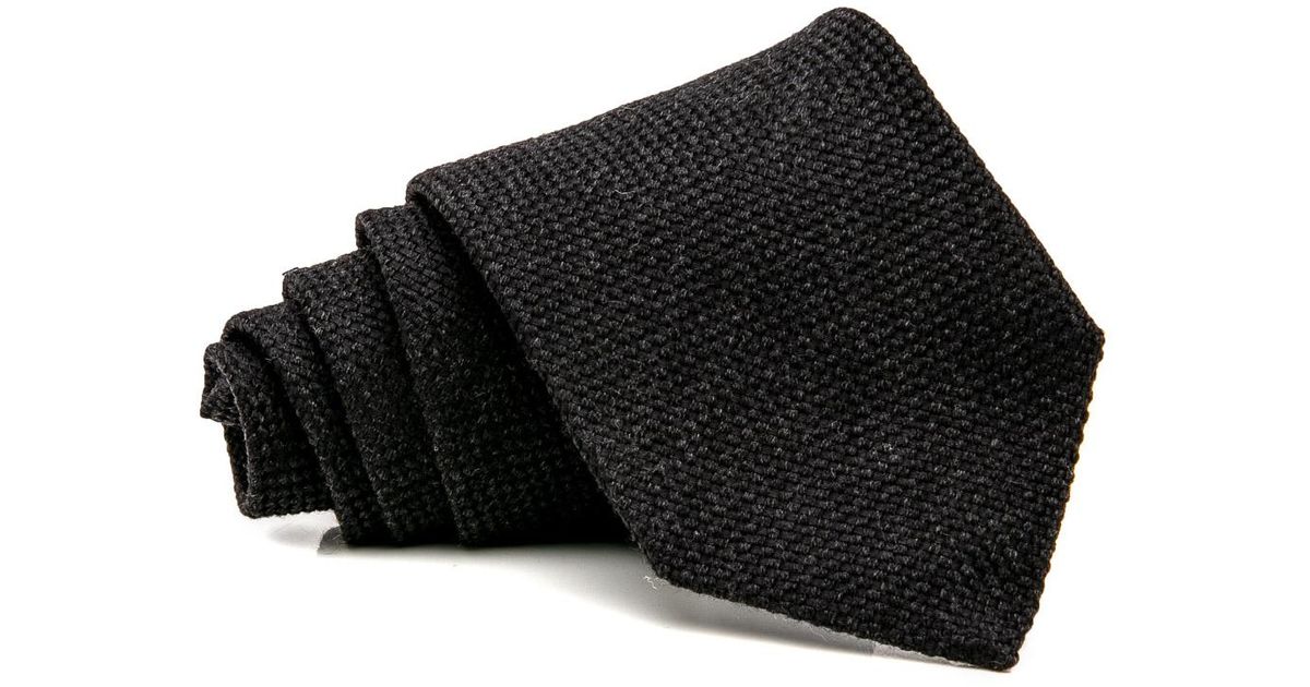 Eton of Sweden Wool Charcoal Textured Tie in Black for Men Lyst