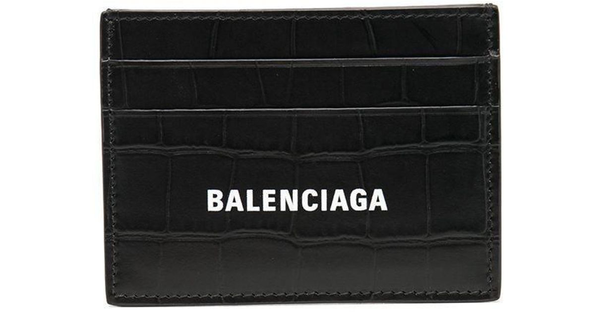Balenciaga Cash Logo Cardholder in Black for Men | Lyst