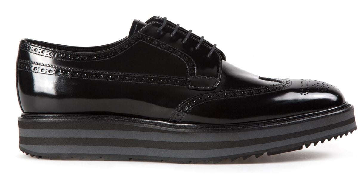 Prada Leather Derby Shoes for Men - Lyst