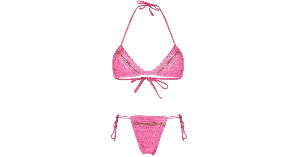 Akoia Swim Crochet Bikini Set in Pink | Lyst