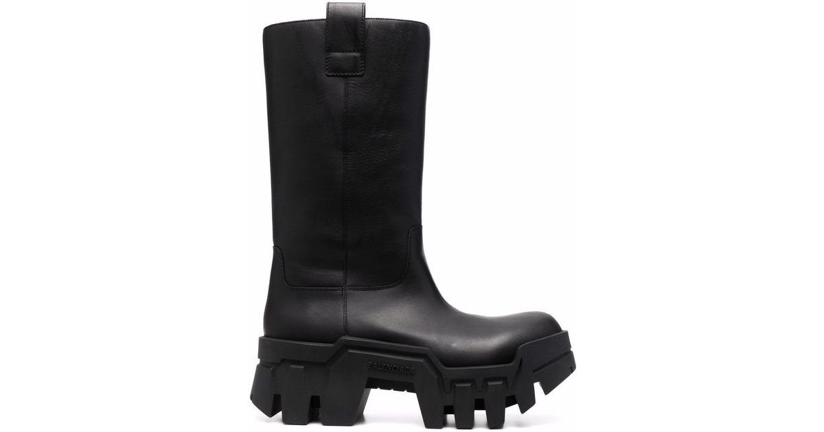 Balenciaga Bulldozer Leather Boots in Black - Lyst