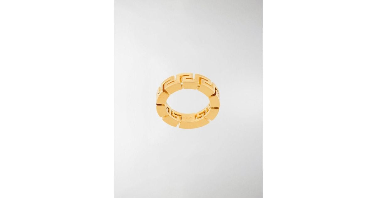 Versace Greca Motif Ring in Gold (Metallic) for Men - Lyst