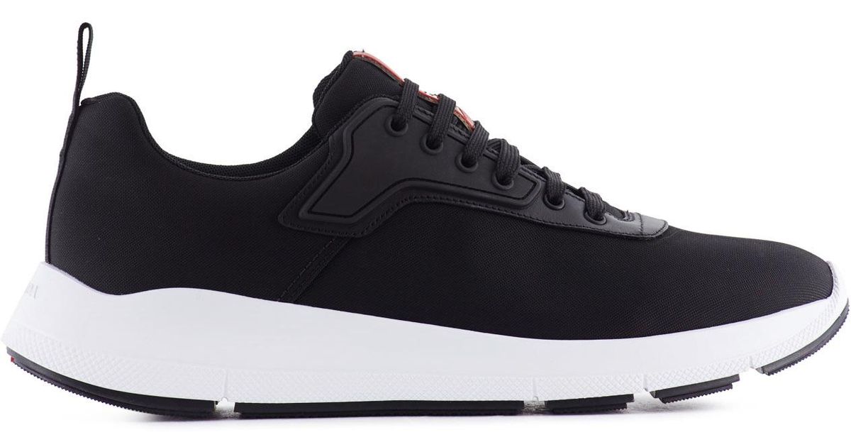 prada triple black nylon runners