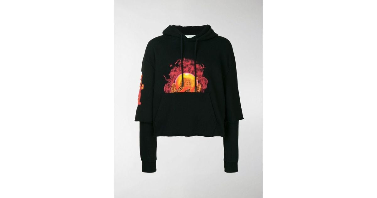 off white fire hands hoodie