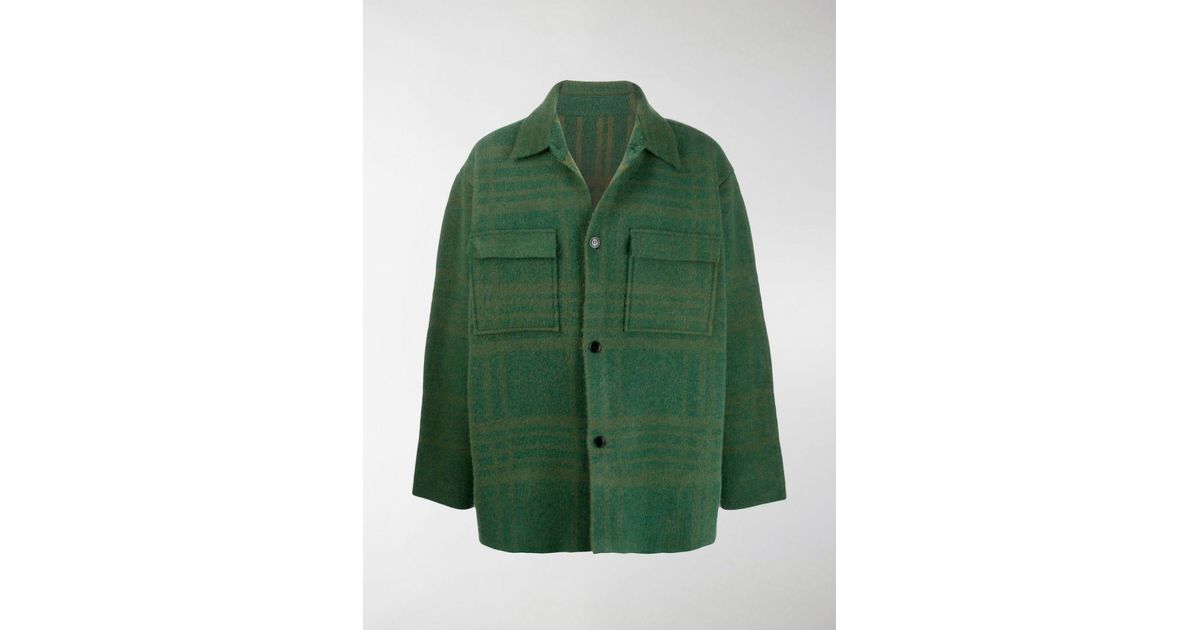 Jacquemus Checked Shirt Jacket in Green 