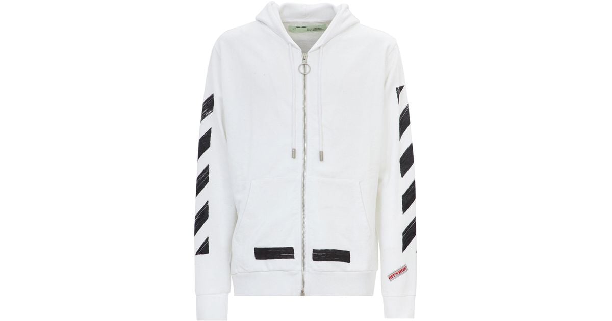 off white full zip hoodie
