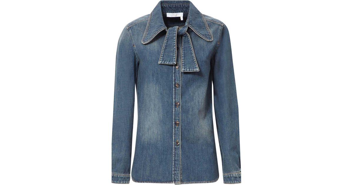 chloe denim shirt