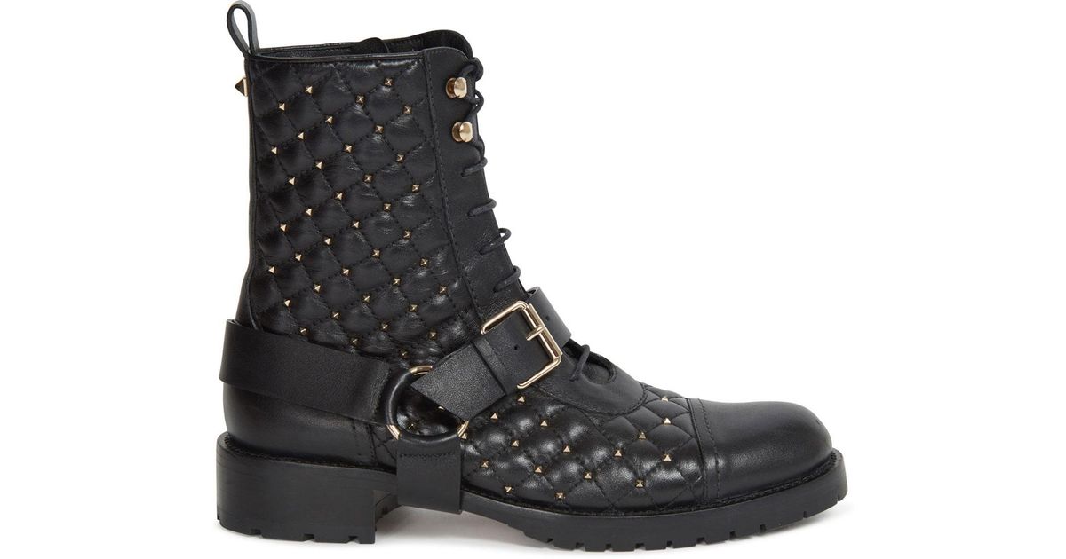 valentino combat boots with studs
