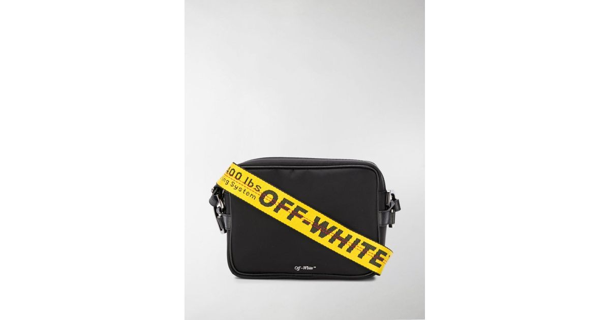 off white black industrial crossbody bolsa