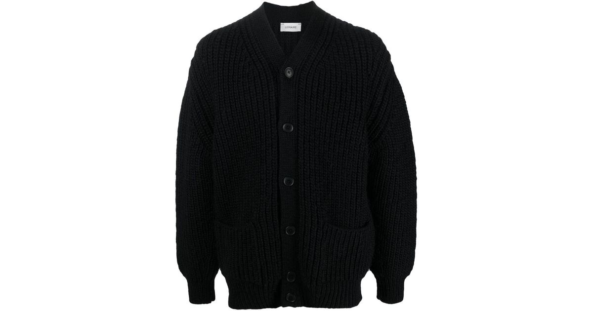 Lemaire Chunkyknit Oversize Cardigan in Blue for Men Lyst
