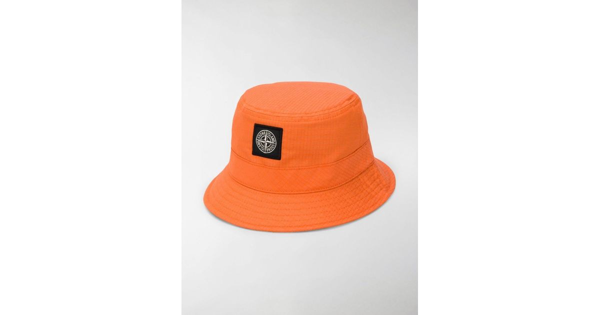 Stone Island Cotton Logo Bucket Hat in 