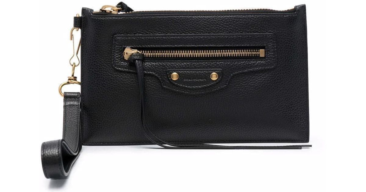 Balenciaga Leather Neo Classic Clutch Bag in Black | Lyst