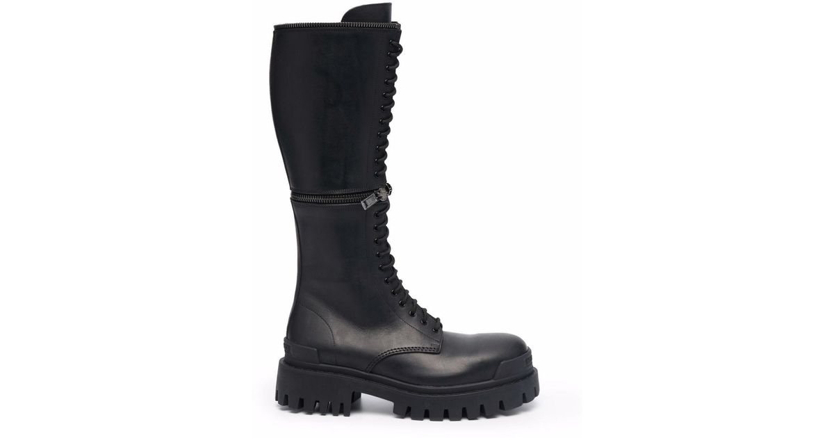 Balenciaga Master Knee-high Leather Boots in Black - Save 16% | Lyst UK