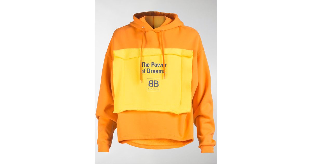 Balenciaga Synthetic Patch Hoodie Double Hem Power Of Dream in Orange for  Men - Lyst