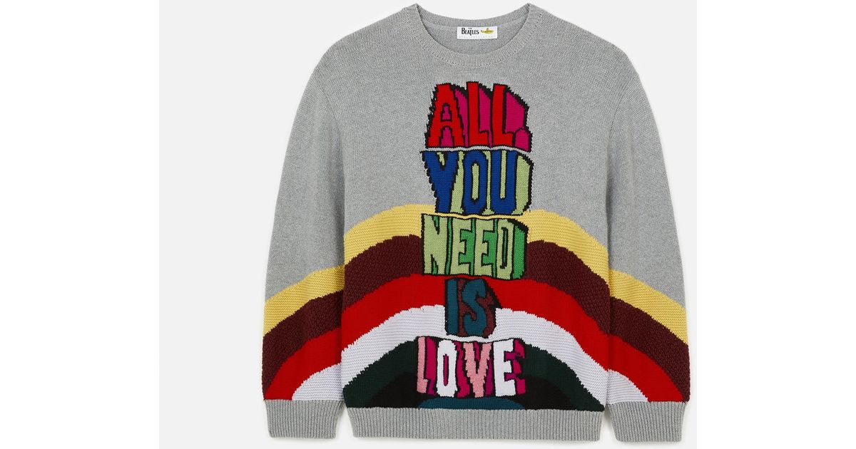 Stella McCartney All You Need Is Love Jacquard Wool Sweater | Lyst