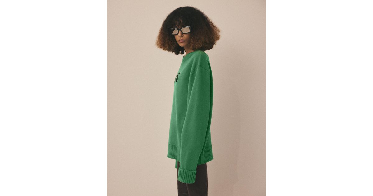 Stella McCartney Soft Cropped Sweater in Green
