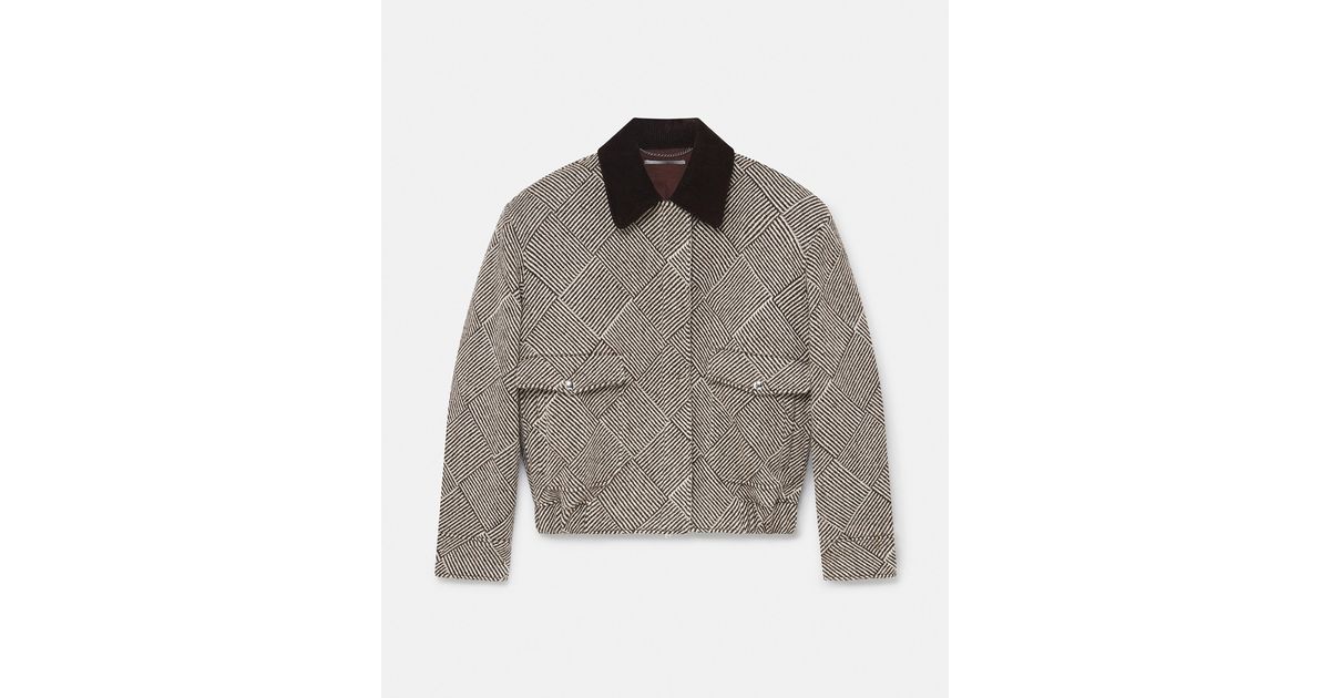 Stella McCartney Gray Oversized Tweed Bomber Jacket